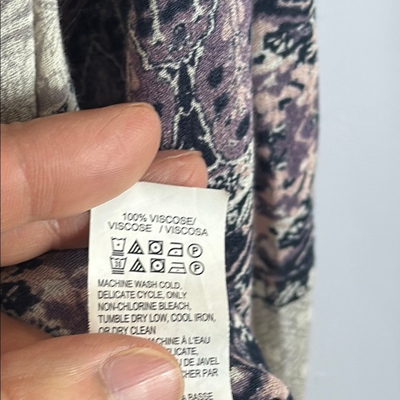 Lucky Brand Light Pink & Purple Long Sleeve Relaxed Blouse Size Large - Picture 7 of 9